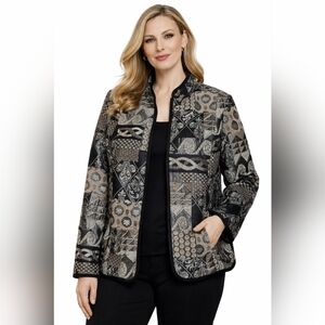 Vintage Renaissance Open Tapestry Pattern Jacket, Women's Size L